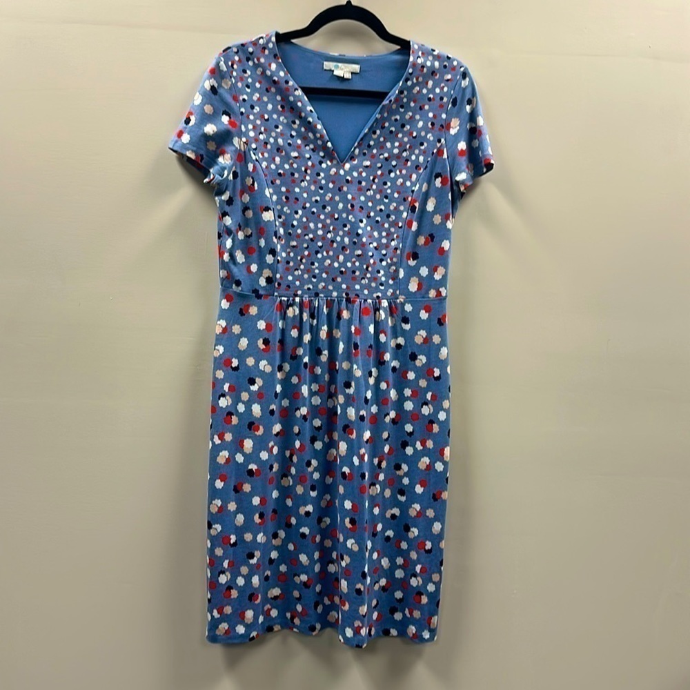Boden Emory Knit Fallen Blossoms Floral
Dress Blue Red White Pink Sz 8 Preppy